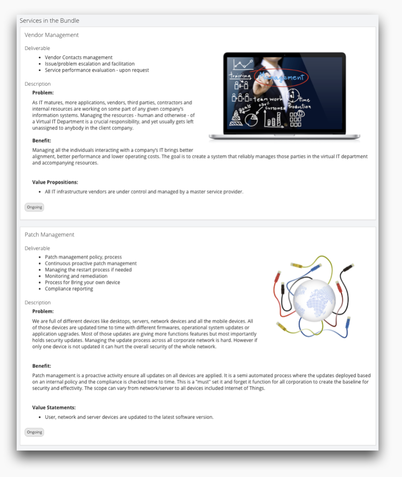 IT service catalogue
